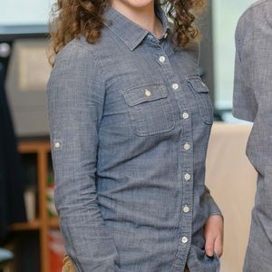 J.Crew The Perfect Shirt Chambray Button-Up Preppy Classic Workwear Western XXS